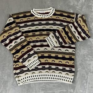 Vintage Protege Collection Chunky Knit Coogi Style Mens Large Multicolor Stripe